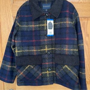 NWT Pendleton Plaid Wool Barn Jacket